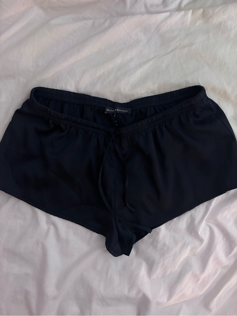 Brandy Melville Black Satin Lounge Shorts